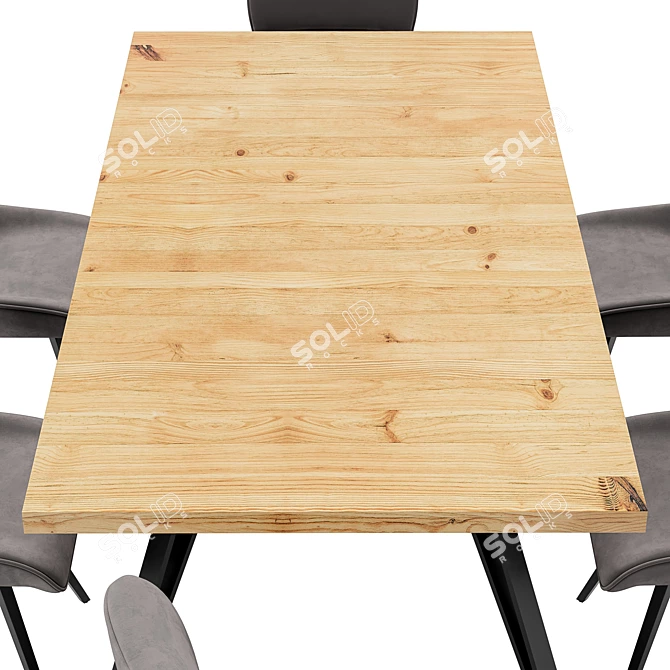 Modern Dining Chair and Table 3D model image 2