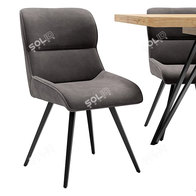 Modern Dining Chair and Table 3D model image 3