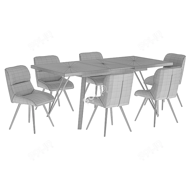 Modern Dining Chair and Table 3D model image 5