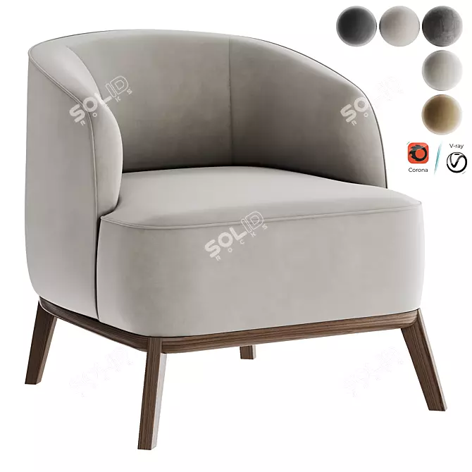 Modern and Stylish Megan Armchair 3D model image 1
