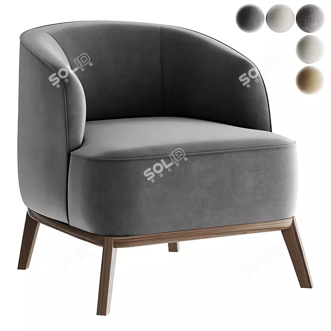 Modern and Stylish Megan Armchair 3D model image 2
