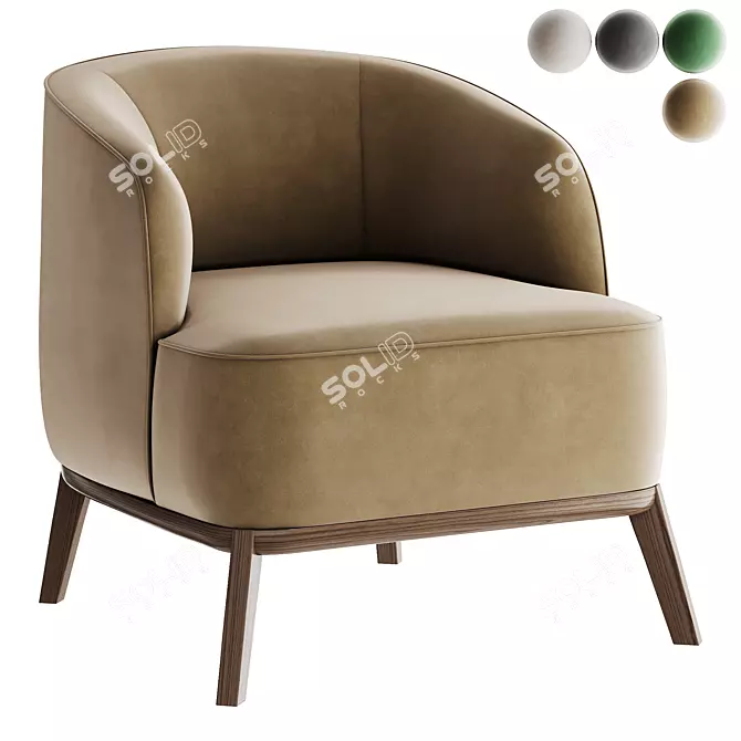 Modern and Stylish Megan Armchair 3D model image 4