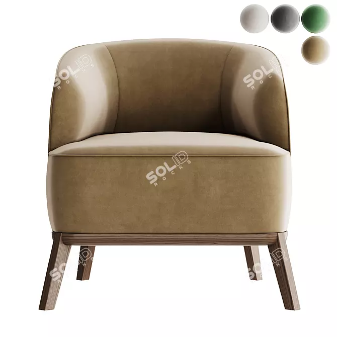 Modern and Stylish Megan Armchair 3D model image 6