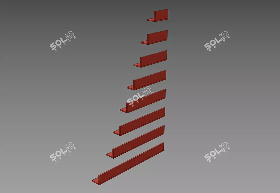 SOLID SURFACE Floating Shelf 3D model image 5