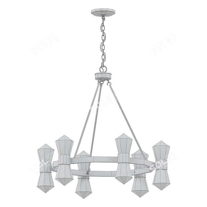 Matte Black 12-Light Chandelier 3D model image 2