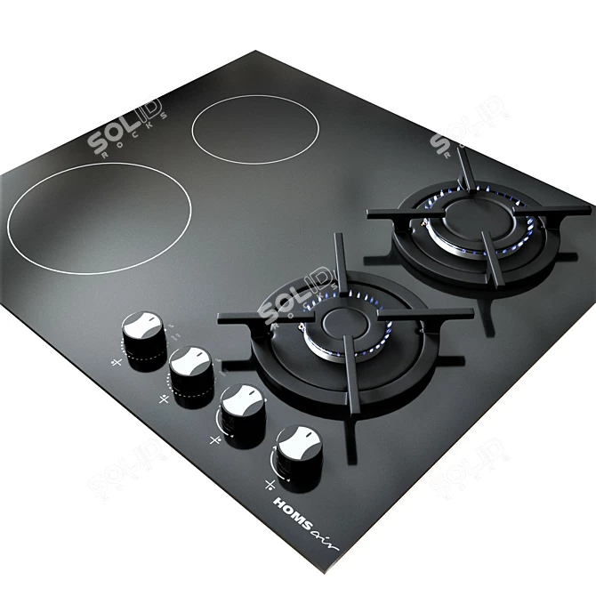 PBR Glossiness Compatible Cooktop 3D model image 3