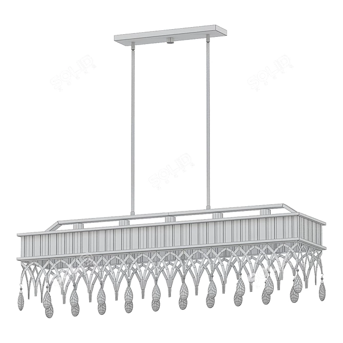 Olde Gray Linear Chandelier 5-Light 3D model image 2