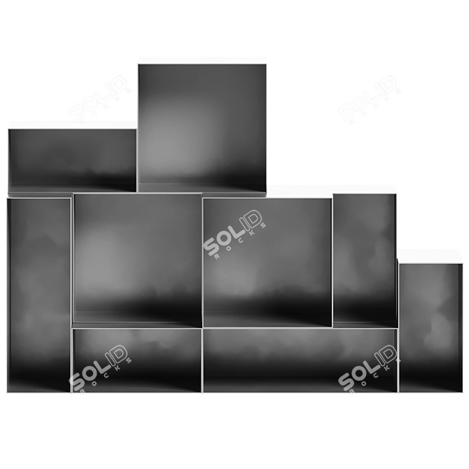 Eco-friendly Modular Bookcase Furniture 3D model image 2