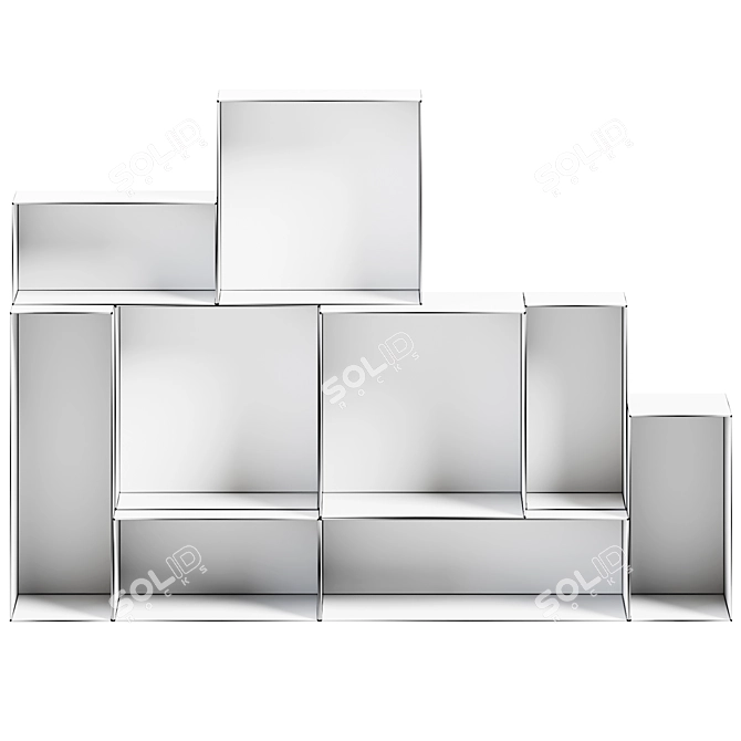 Eco-friendly Modular Bookcase Furniture 3D model image 3