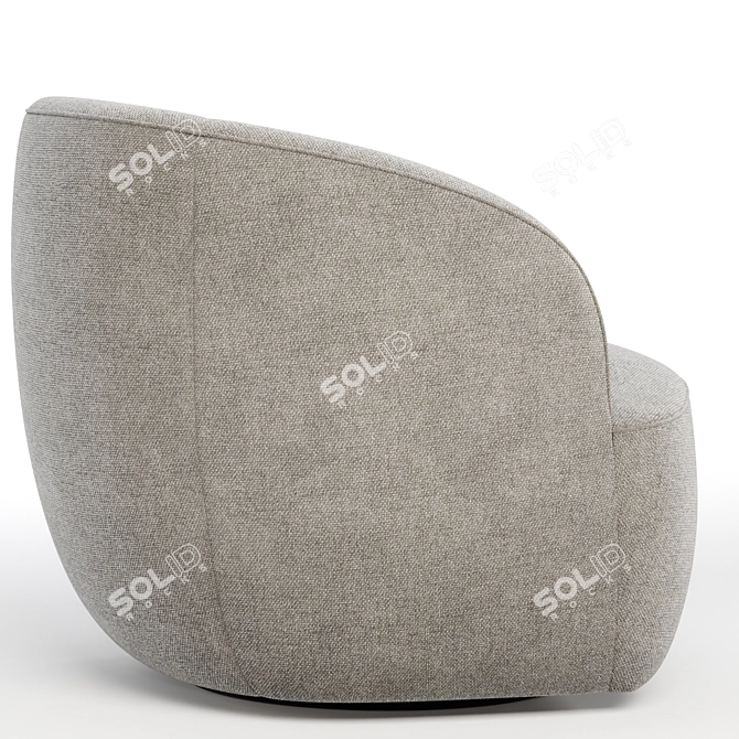 Luxurious Ivory Boucle Accent Chair 3D model image 5