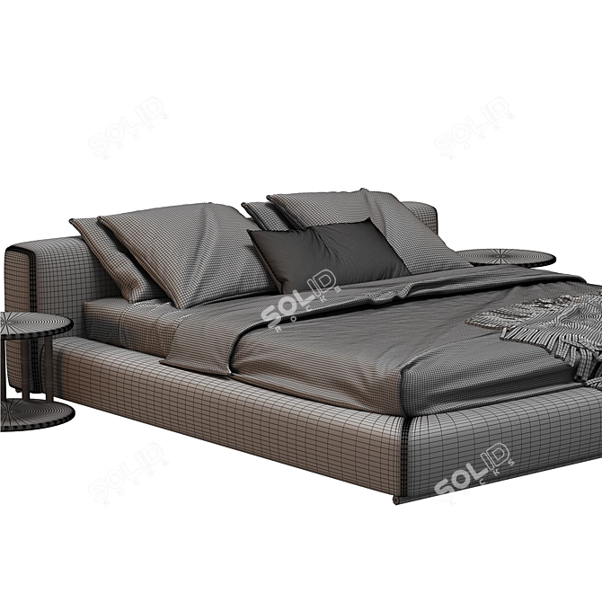 Flexform Groundpiece Bed Frame 3D model image 4