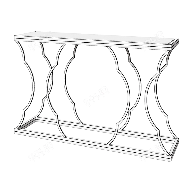Elegant Gold Leaf Console Table 3D model image 2