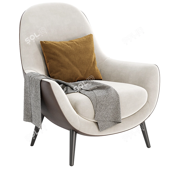 Elegant High Back Armchair: Poltrone Mad Queen 3D model image 3