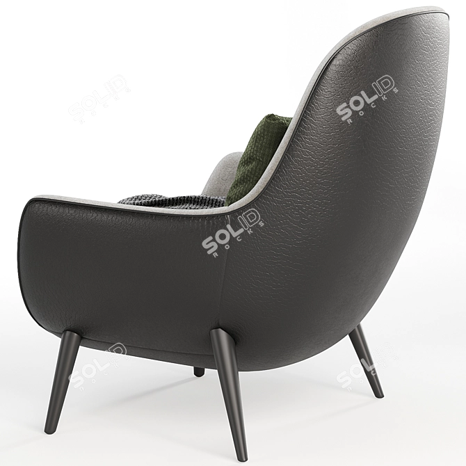 Elegant High Back Armchair: Poltrone Mad Queen 3D model image 4