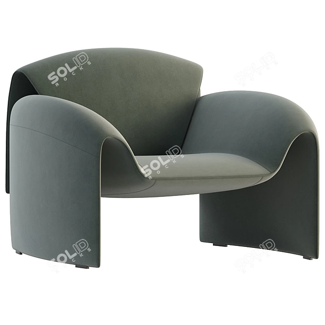 Elegant Le Club Armchair Design 3D model image 2