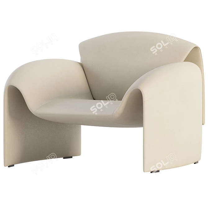 Elegant Le Club Armchair Design 3D model image 5