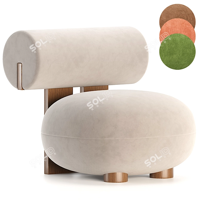 Nor11 HIPPO Lounge Chair: Modern, 3D-Friendly 3D model image 1