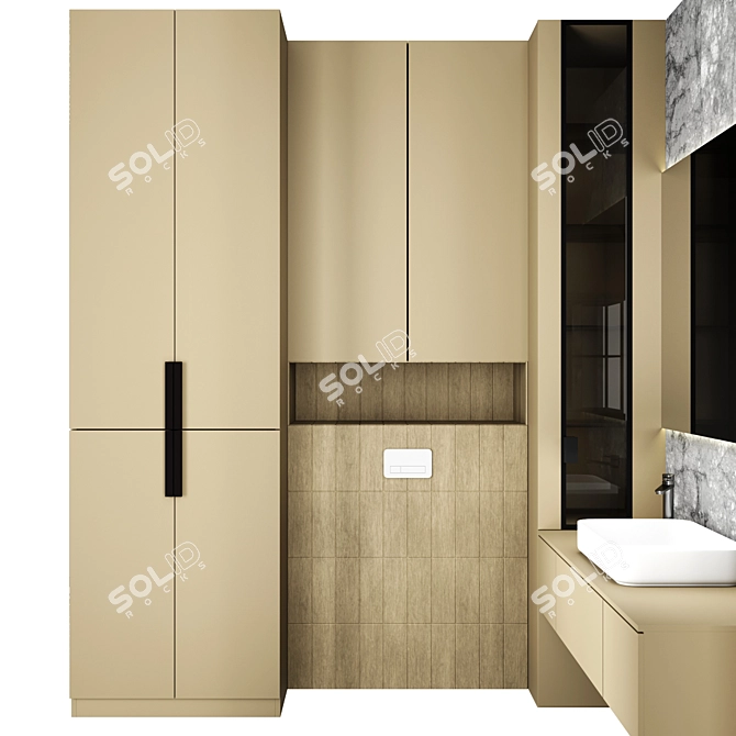 Corner Bathroom Furniture Set - N29 3D model image 2