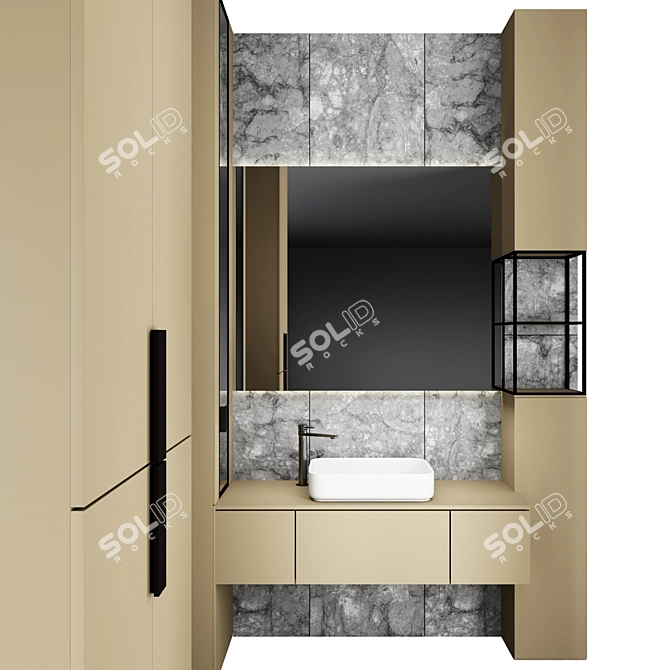 Corner Bathroom Furniture Set - N29 3D model image 3