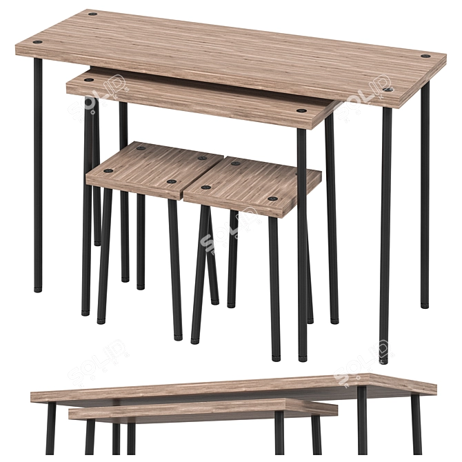 IKEA FRIDNÄS Modular Table Stools 3D model image 1