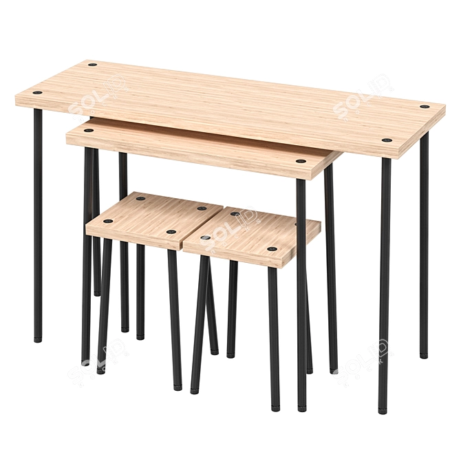 IKEA FRIDNÄS Modular Table Stools 3D model image 2