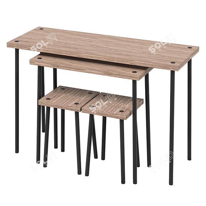 IKEA FRIDNÄS Modular Table Stools 3D model image 3