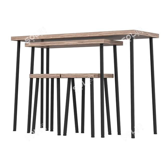 IKEA FRIDNÄS Modular Table Stools 3D model image 4