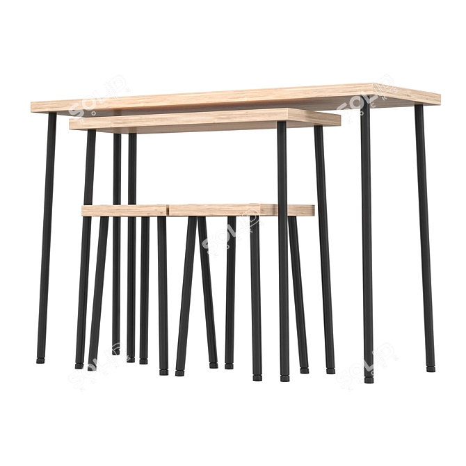 IKEA FRIDNÄS Modular Table Stools 3D model image 5