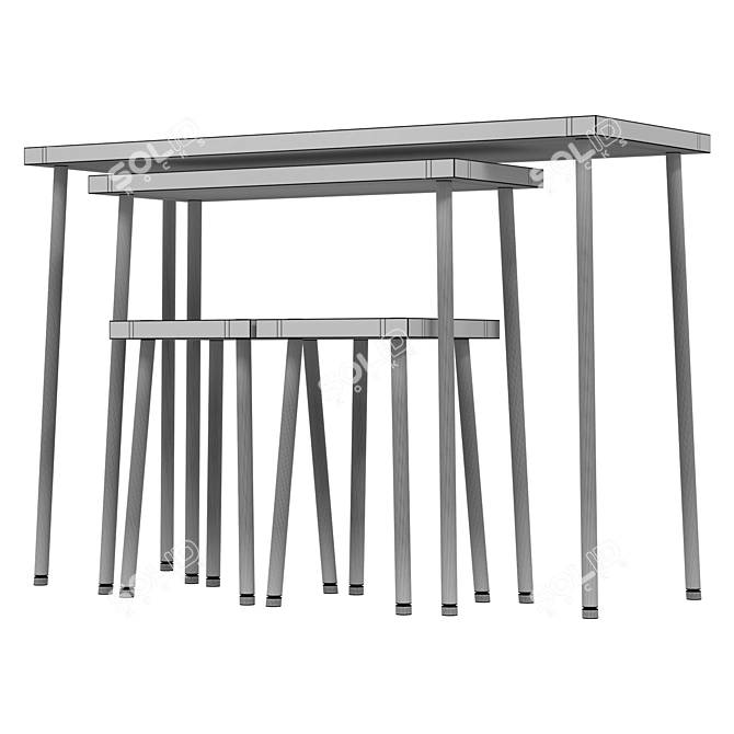 IKEA FRIDNÄS Modular Table Stools 3D model image 7