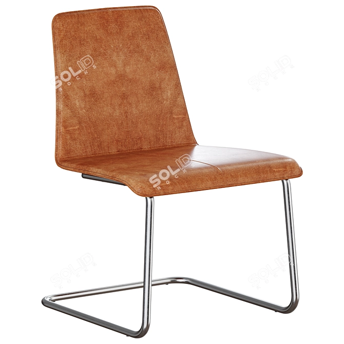 Stylish Pony Leather Chair 3D model image 1