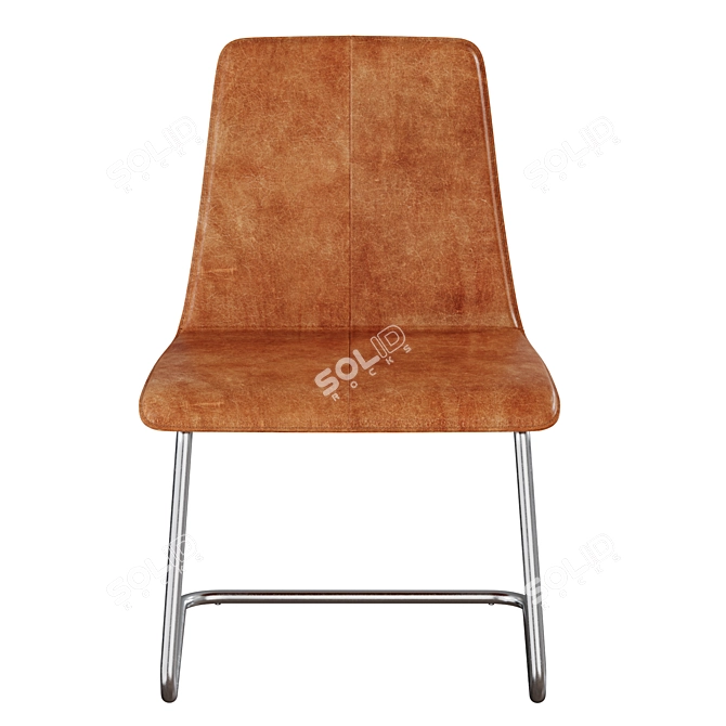 Stylish Pony Leather Chair 3D model image 2