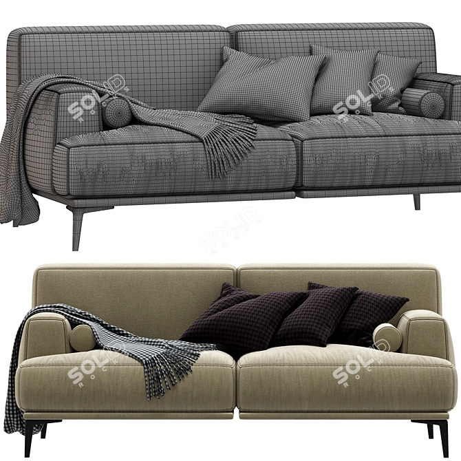 Stylish Abisko 2-Seater Sofa 3D model image 3