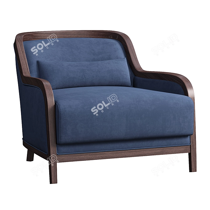 Elegant Charlotte Armchair Design 3D model image 1