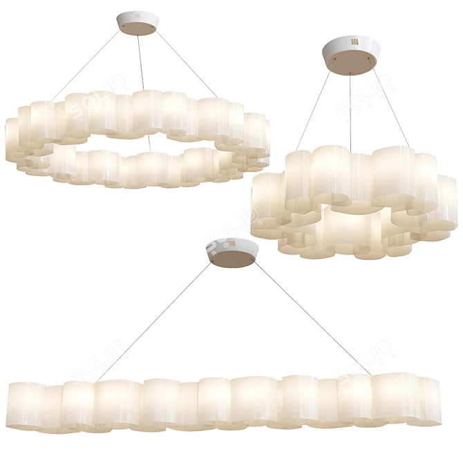 Stylish Honey Pendant Lamps 3D model image 1