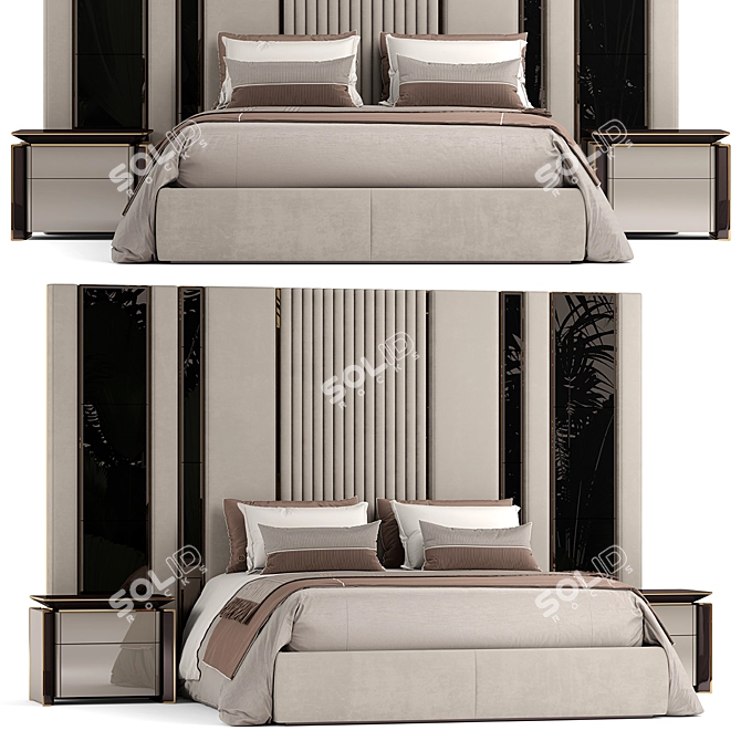Elve Luxury Bed Frame 3D model image 1