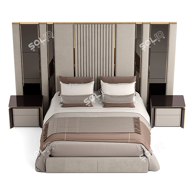 Elve Luxury Bed Frame 3D model image 2