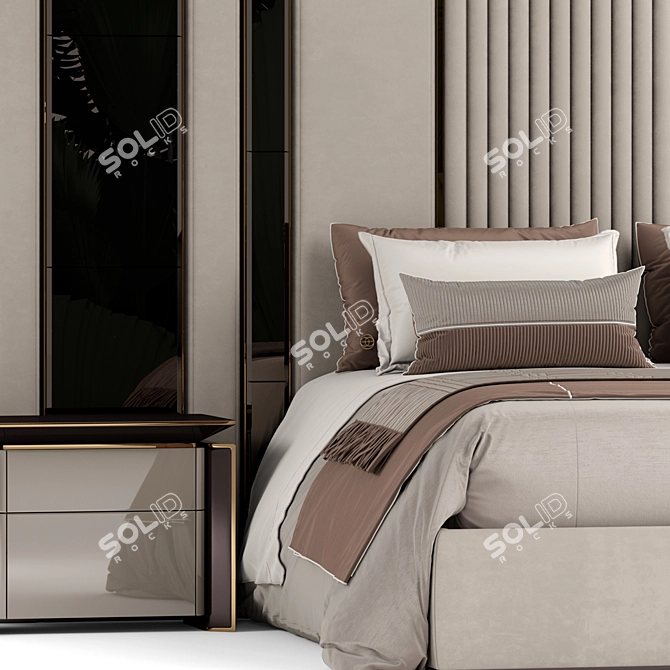 Elve Luxury Bed Frame 3D model image 3