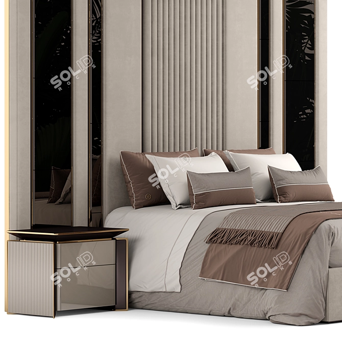 Elve Luxury Bed Frame 3D model image 4