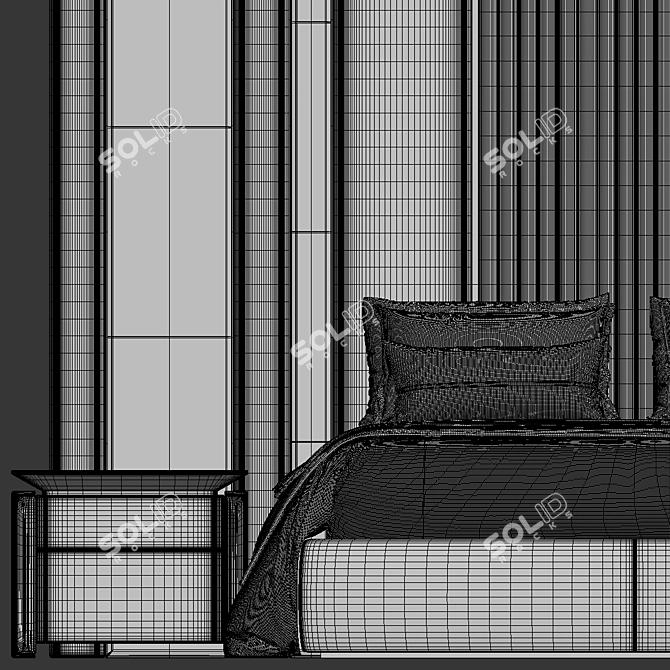 Elve Luxury Bed Frame 3D model image 5