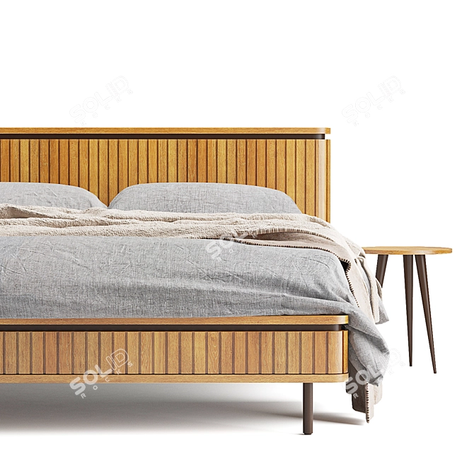 Modern Licia Solid Mango Bed 3D model image 3