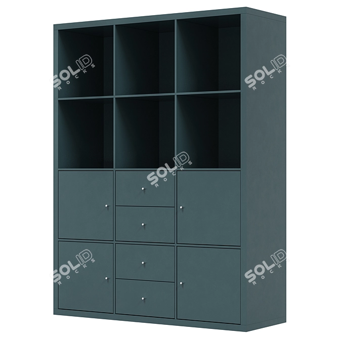 Modern Storage Unit with 6 Shelves 3D model image 3