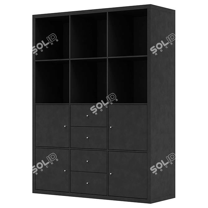 Modern Storage Unit with 6 Shelves 3D model image 4