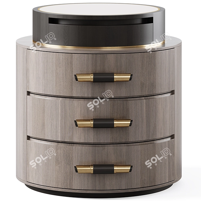 Elegant Tulsa Bedside Table 3D model image 2