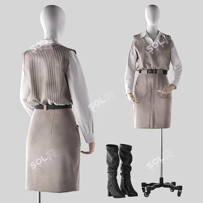 Retail Display Mannequin Stand 3D model image 2