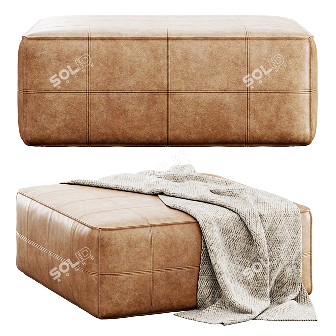 Modern Taos Upholstered Ottoman 3D model image 1