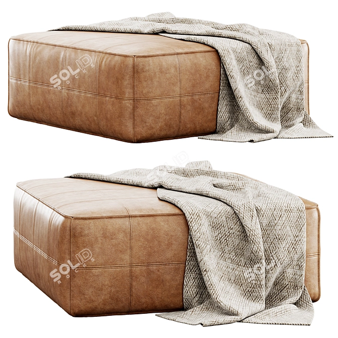 Modern Taos Upholstered Ottoman 3D model image 2