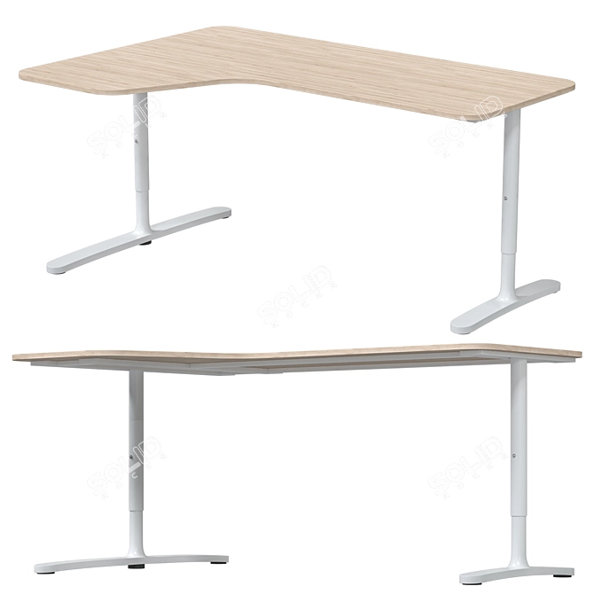 IKEA BEKANT Corner Desk Left-Sided 3D model image 1