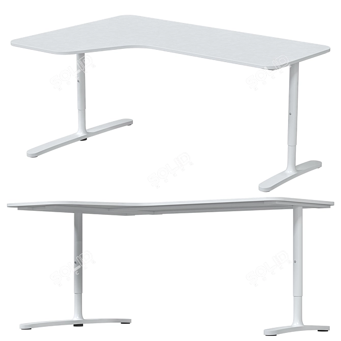 IKEA BEKANT Corner Desk Left-Sided 3D model image 2