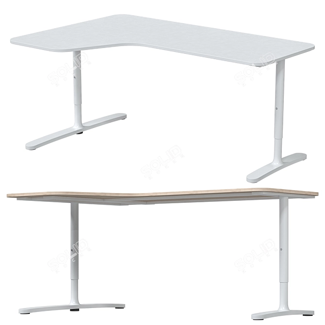 IKEA BEKANT Corner Desk Left-Sided 3D model image 3