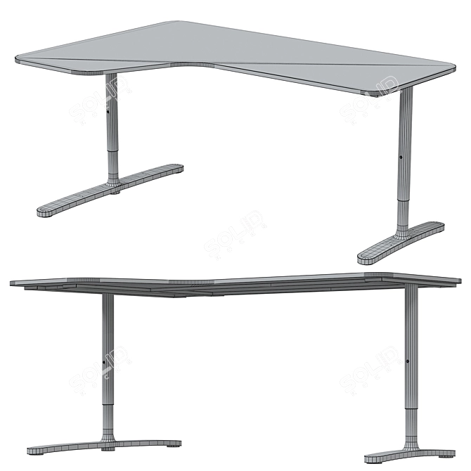IKEA BEKANT Corner Desk Left-Sided 3D model image 4